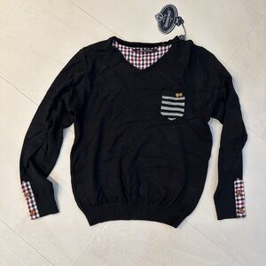 Black John biaggio sweater, boys size 8/9.